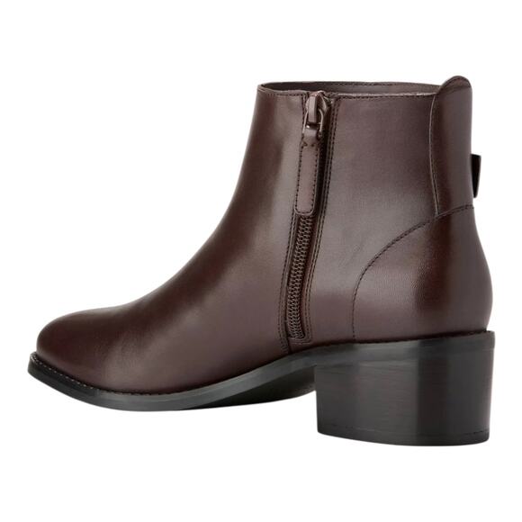Cole Haan Women's Holis Logo Side Buckle Leather Booties Brown Size 9 - Picture 3 of 5